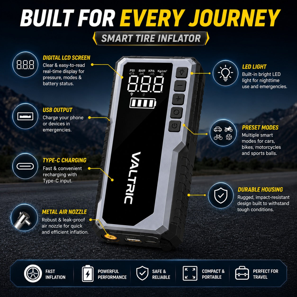 VALTRIC AirMax 4 in 1 Smart Tire Inflator
