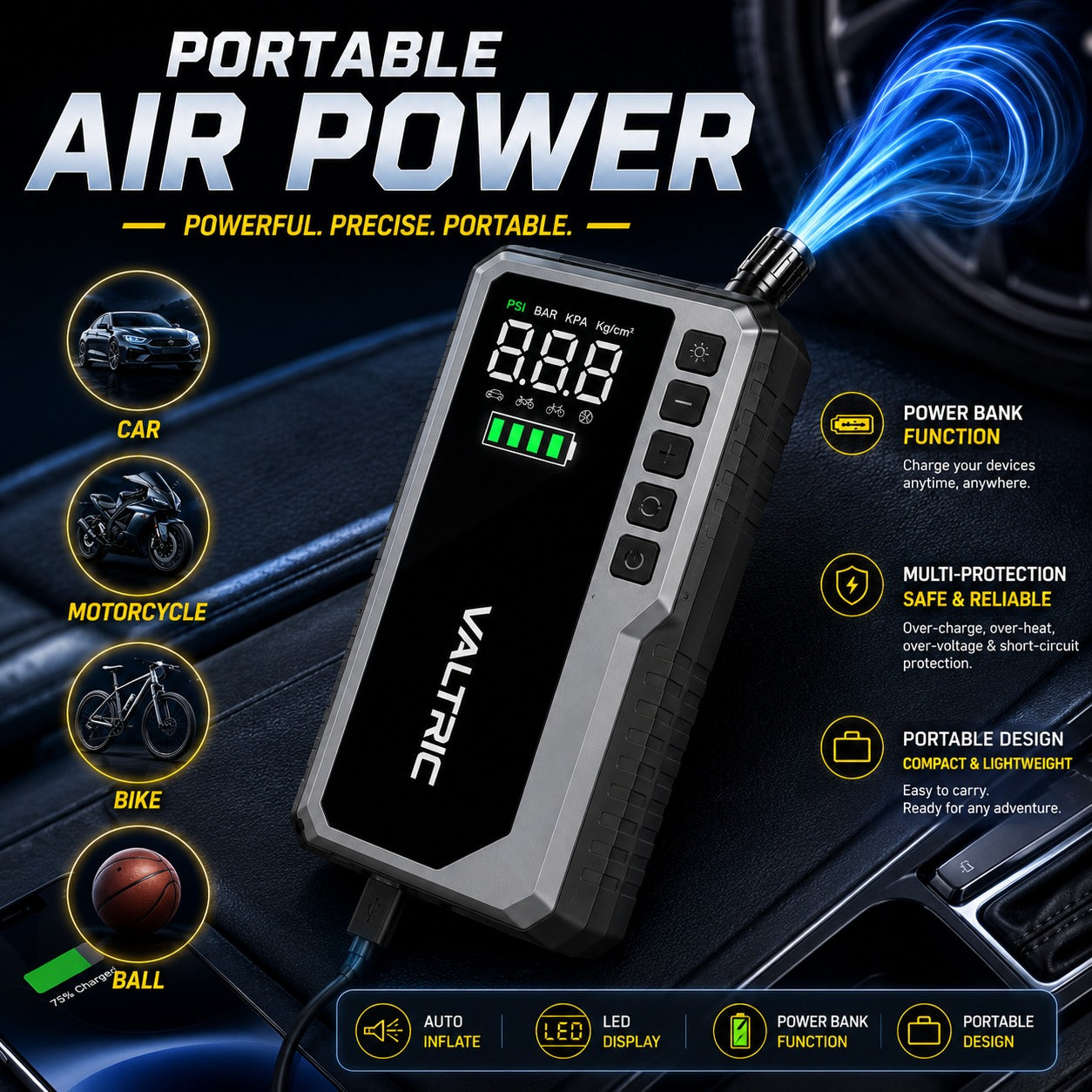 VALTRIC AirMax 4 in 1 Smart Tire Inflator