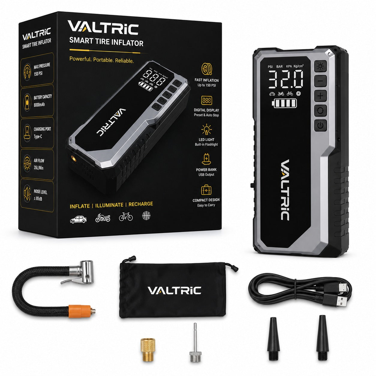 VALTRIC AirMax 4 in 1 Smart Tire Inflator